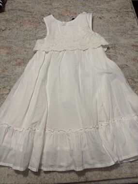 10/$30 George White Sleeveless Eyelet Cotton Maxi Dress for Girls